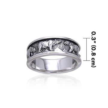 Ted Andrews Polar Bear Sterling Silver Ring TRI105 - Jewelry